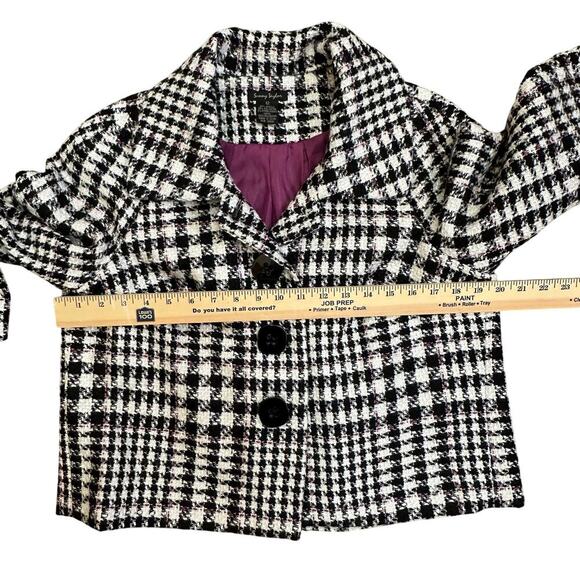 Sunny Taylor Women's Houndstooth Short Jacket‎ Black Size 12 Casual - Picture 4 of 8